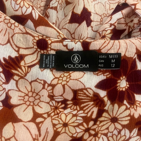 NWOT Volcom Floral Red Babydoll  Mini Sun Dress - Picture 3 of 4